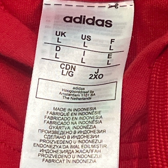 Adidas Hoodie Tee Red Size Large - Picture 3 of 5